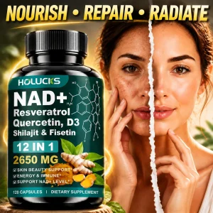 NAD+ Supplement Capsules, with Resveratrol, Skin Health